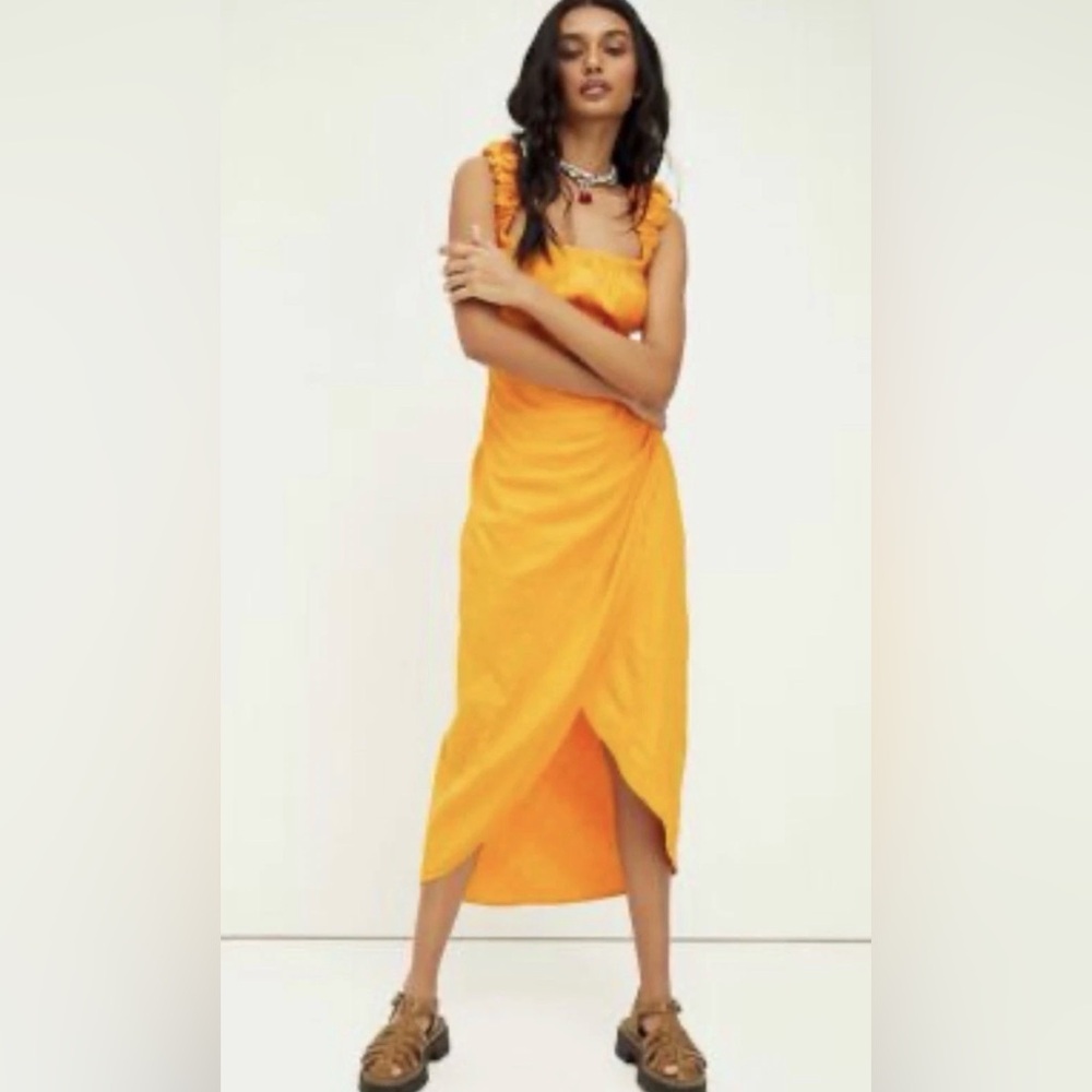 Free People Women's Sleeveless At Dusk Midi Dress Poppy Size Small -excellent
